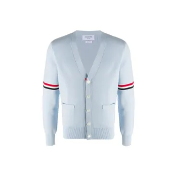 THOM BROWNE Stripe detail Crew Neck Sweater