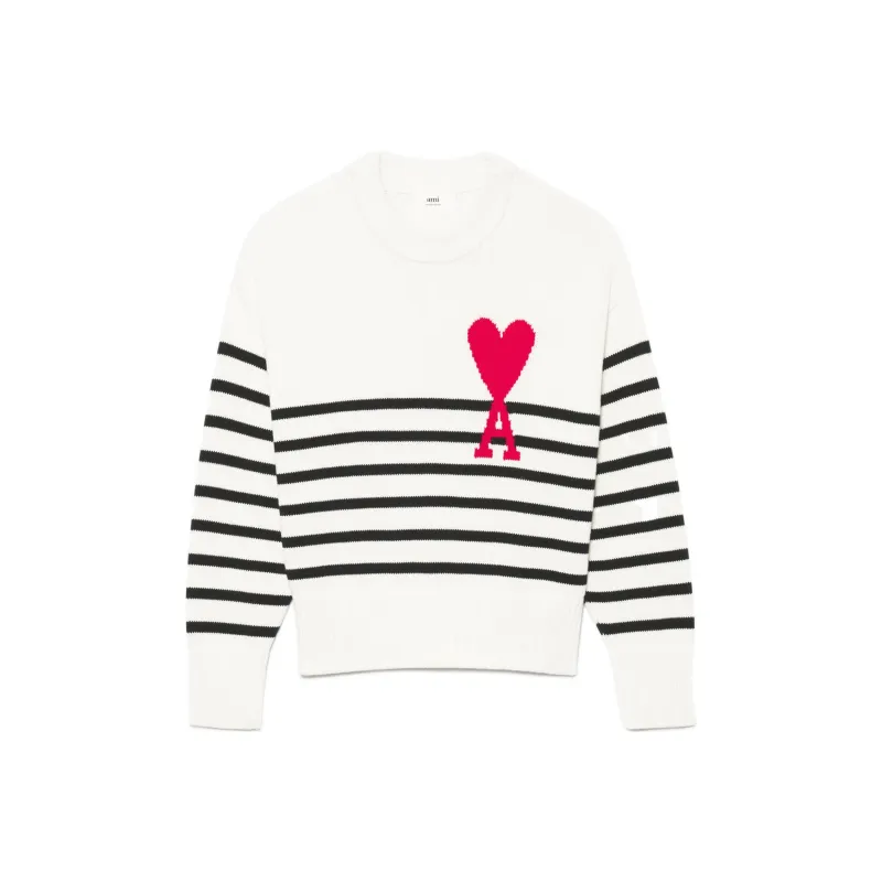 Ami Paris Ami De Coeur Striped Sweater-0