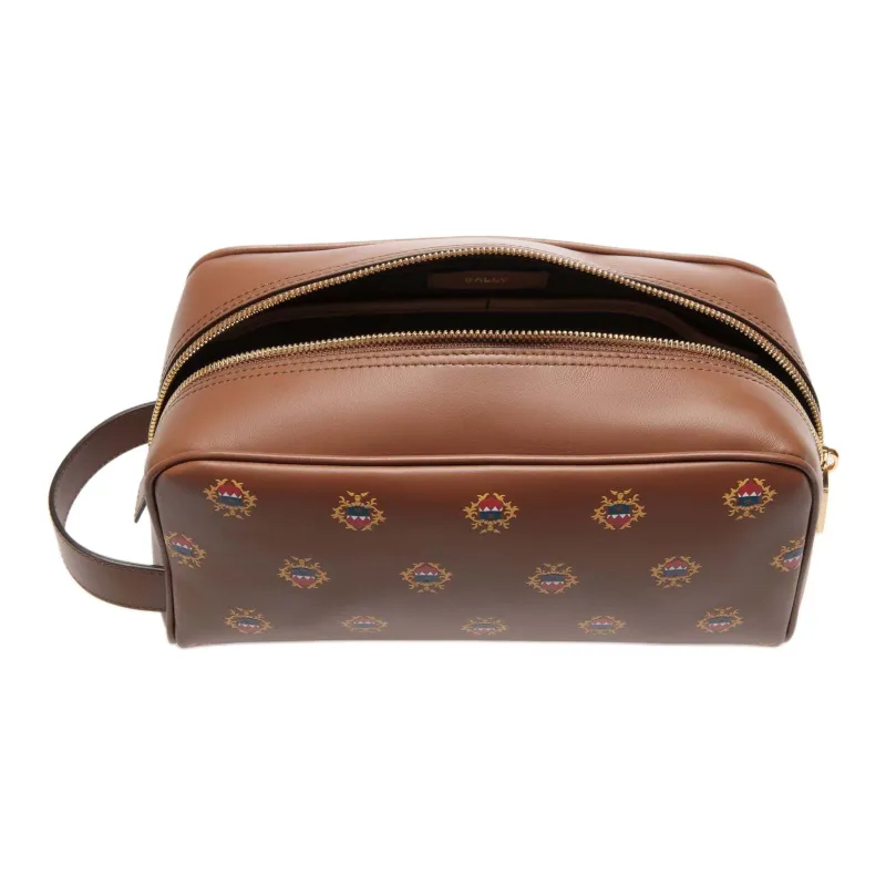 BALLY Calfskin Toiletry Bag Men's Brown-2