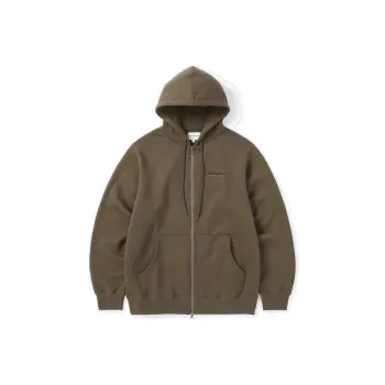 Thisisneverthat FW24 DSN Logo Zip Up Hoodie Sweatshirt Unisex Brown