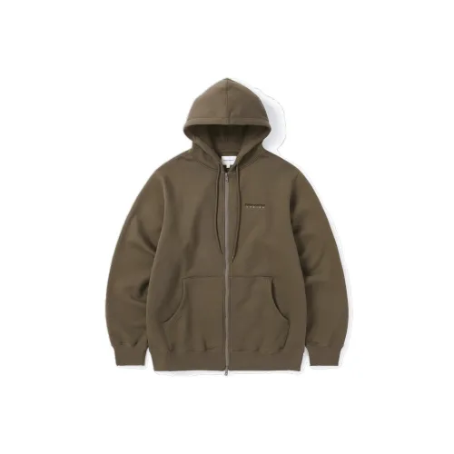 Thisisneverthat FW24 DSN Logo Zip Up Hoodie Sweatshirt Unisex Brown