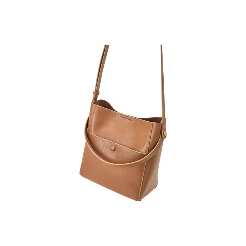 BOSTANTEN Cow Leather Shoulder Bag, Crossbody Bag, Handbag Women's Gold Brown-1