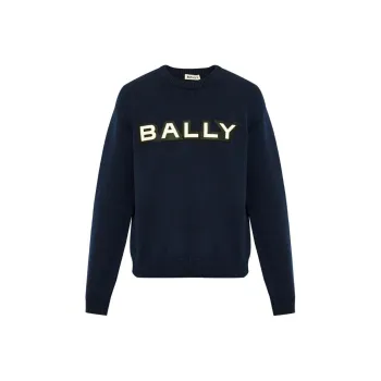BALLY Logo Patch Crewneck Knitted Jumper