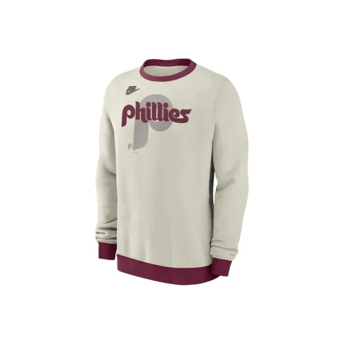 Nike x FEICHENGRENDUIKUPOSIDUN Philadelphia Phillies Cooperstown Mlb Pullover Crew Sweater Men's Cream
