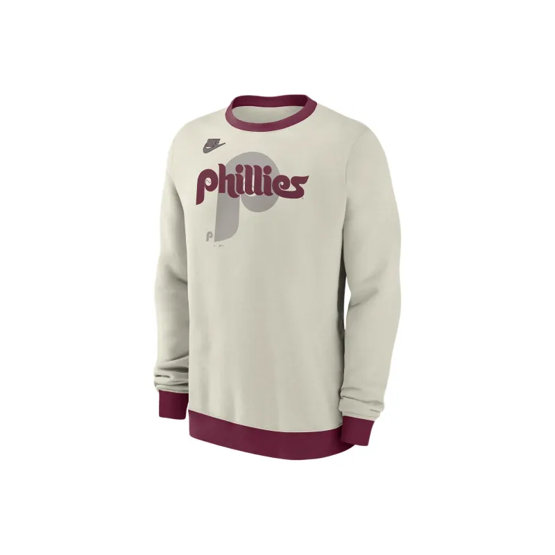 Nike x FEICHENGRENDUIKUPOSIDUN Philadelphia Phillies Cooperstown Mlb Pullover Crew Sweater Men's Cream-0