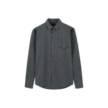 FIRS Shirt Men's Gray With Hidden White Stripes
