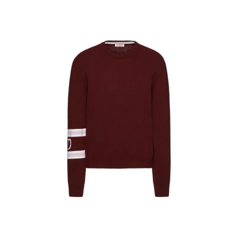Valentino Surfaces Spring 2023 Men Cashmere Sweaters Men Burgundy-0