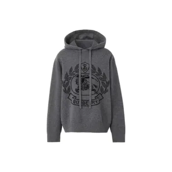 Burberry Ekd Wool Jacquard Oversized Hoodie