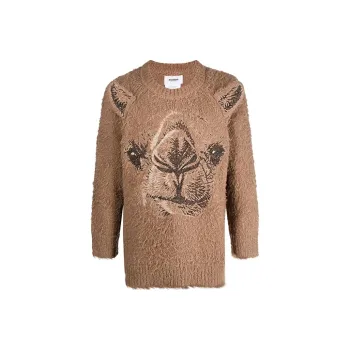 doublet Camel pattern Rib trimmed Jumper