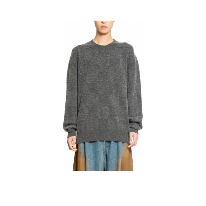 UMA WANG Checkered Crewneck Knitted Jumper-0