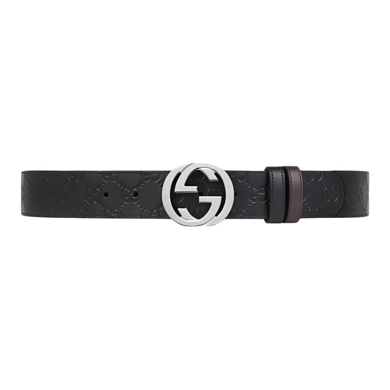 GUCCI Signature Double Sided Smooth Buckle Women's Width 3.7CM-1