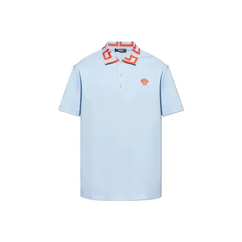 VERSACE Medusa Embroidered Short Sleeved Polo Shirt
