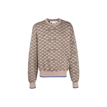 OFF WHITE All over Monogram Crew Neck Jumper