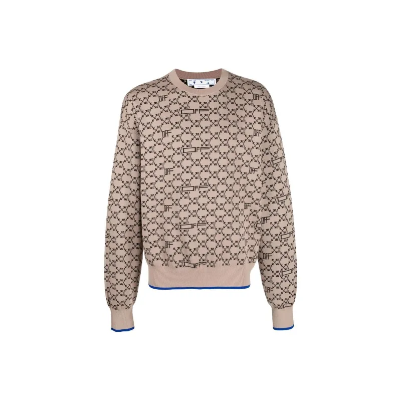 OFF-WHITE All-over Monogram Crew Neck Jumper-0
