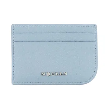 Alexander McQueen Leather Card Holder Men's Light Blue