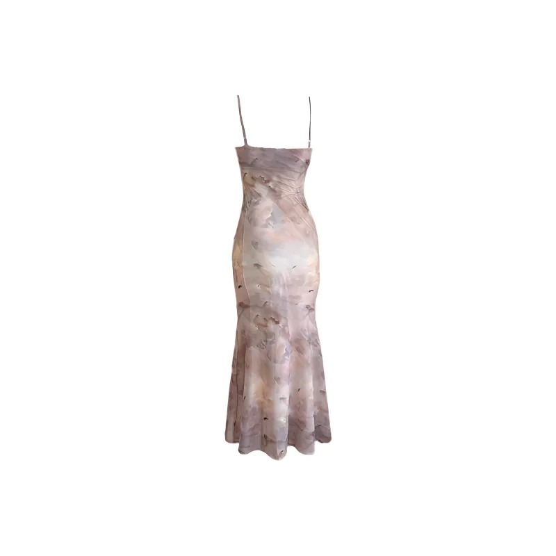 Udon House Slip Dress Women's Pink Purple-1