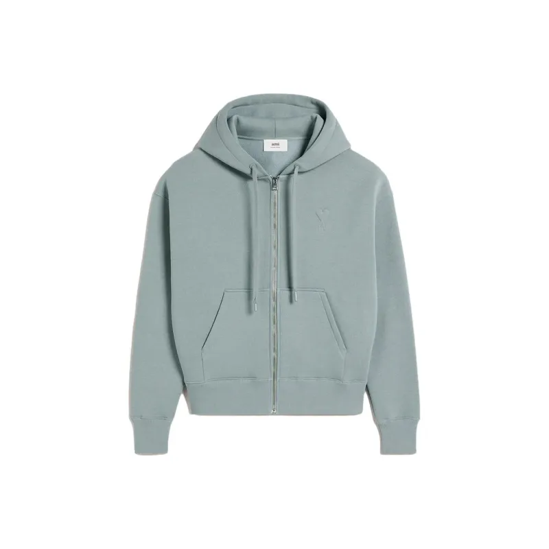 Ami Paris Ami De Coeur Zip up Hoodie-0