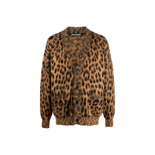 PALM ANGELS Animalier Brushed Cardigan 'Brown/Black'
