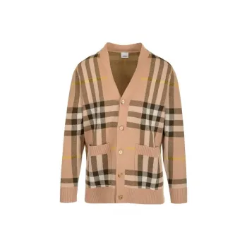 Burberry Iconic Check Motif Cashmere Cardigan