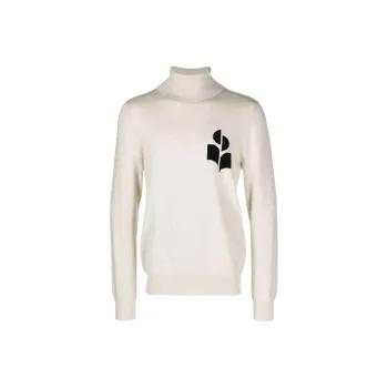 ISABEL MARANT Logo Intarsia Knit Roll Neck Jumper