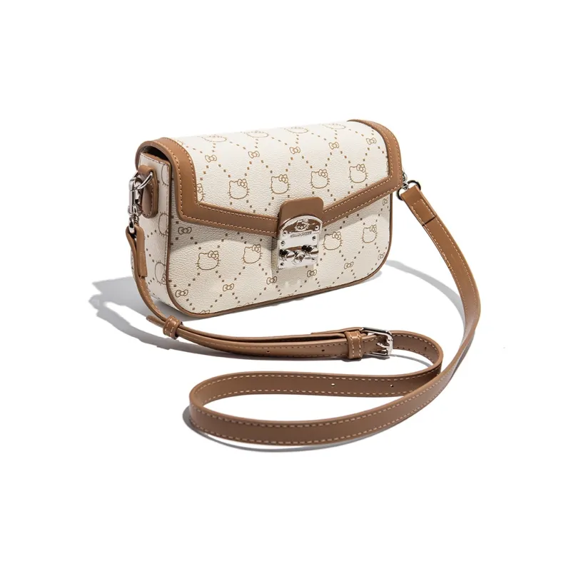 MESUCA Sanrio Hello Kitty Series PU Small Square Bag, Shoulder Bag, Crossbody Bag Women's Ecru/Khaki/Coffee-16
