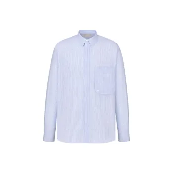 DIOR Christian DIOR Couture Embroidered Pinstriped Shirt
