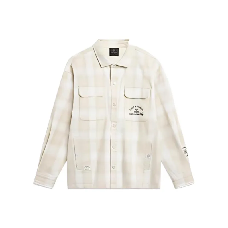 LiNing Shirt Men's Silver Fir Gray Plaid-0