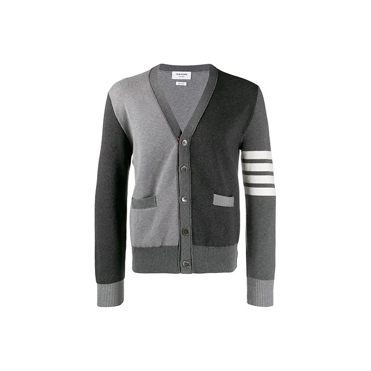THOM BROWNE 4 Bar V neck Cardigan-0