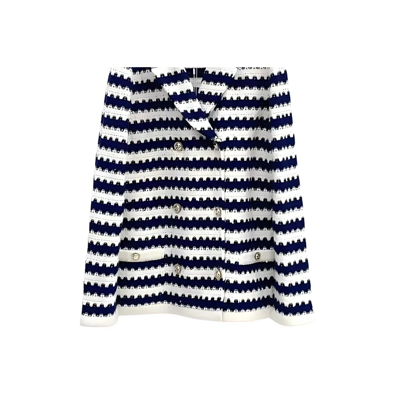 CHANEL Coats Women's Blue-3