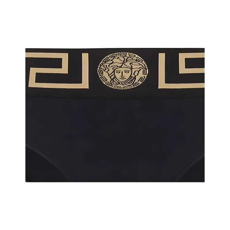 VERSACE Greca Border Bikini Bottom 'Black'-1