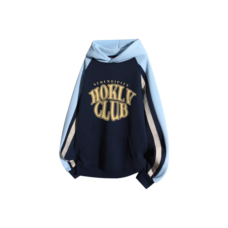HOKLV Sweatshirt Unisex Navy Blue & White Gray-2