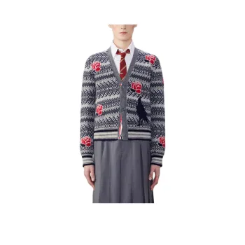 THOM BROWNE Rose And Raven Knitted Cardigan