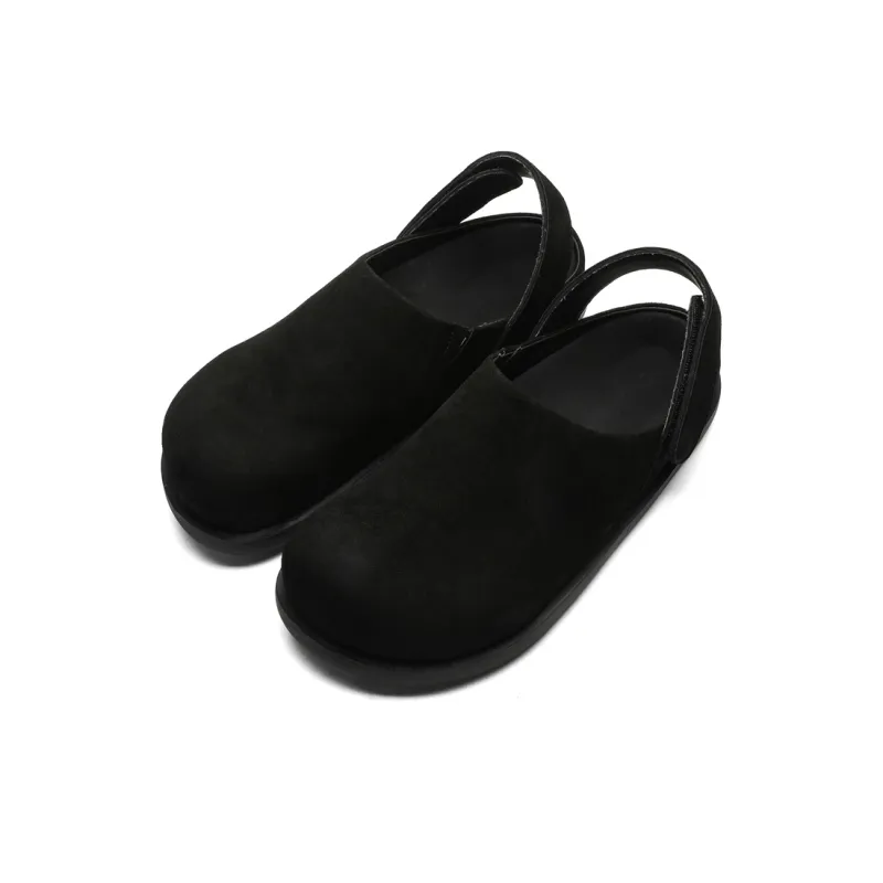Rummaden Rubber Sole Stitching Abrasion Resistant Slip Resistant Closed Toe Slippers Unisex Black-1