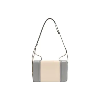 Furla Cow Leather Shoulder Bag Trumpets Women's Nude & Gray