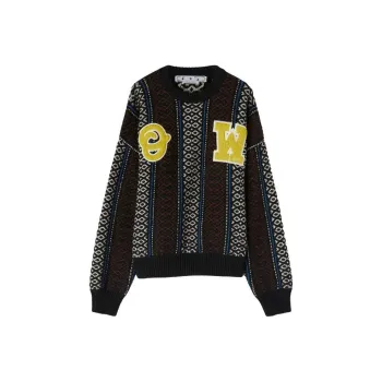 OFF WHITE Ow Baja Chunky Crew Knit Sweater