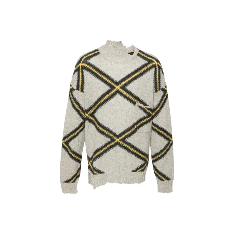 MARNI Diamond check Distressed Jumper-0