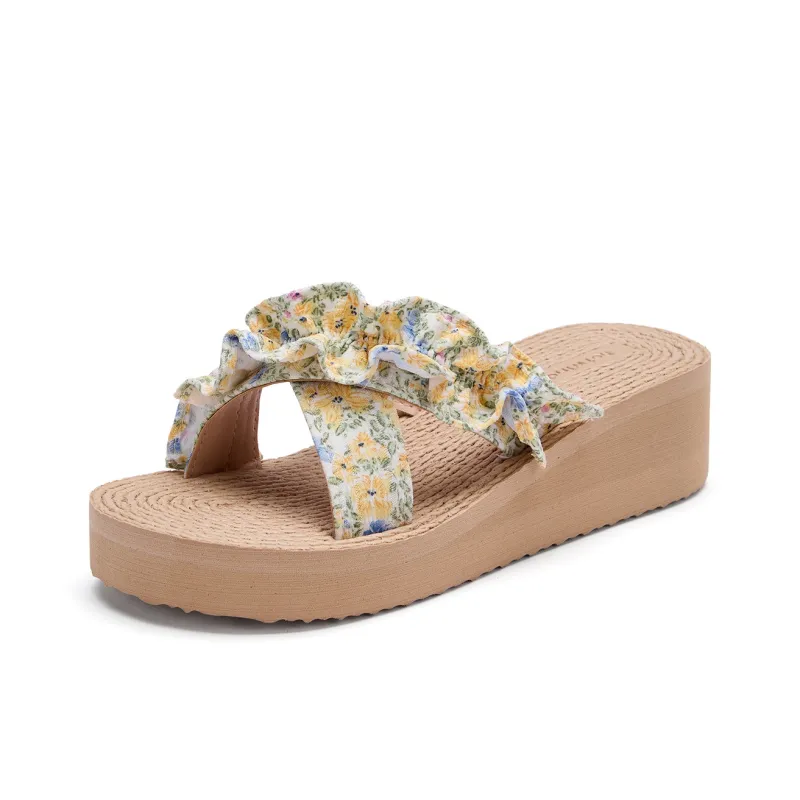 Hotwind Slide Slippers Women's Gray/Yellow/Yellow Green-14