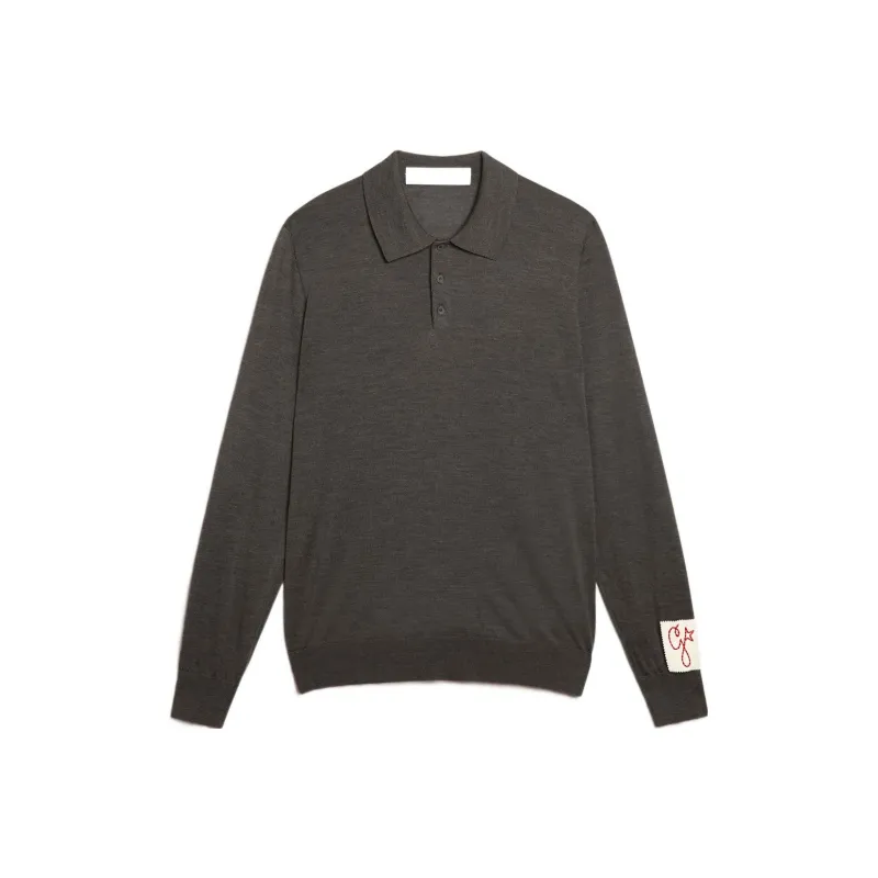 Golden Goose Logo patch Wool Polo Shirt-0