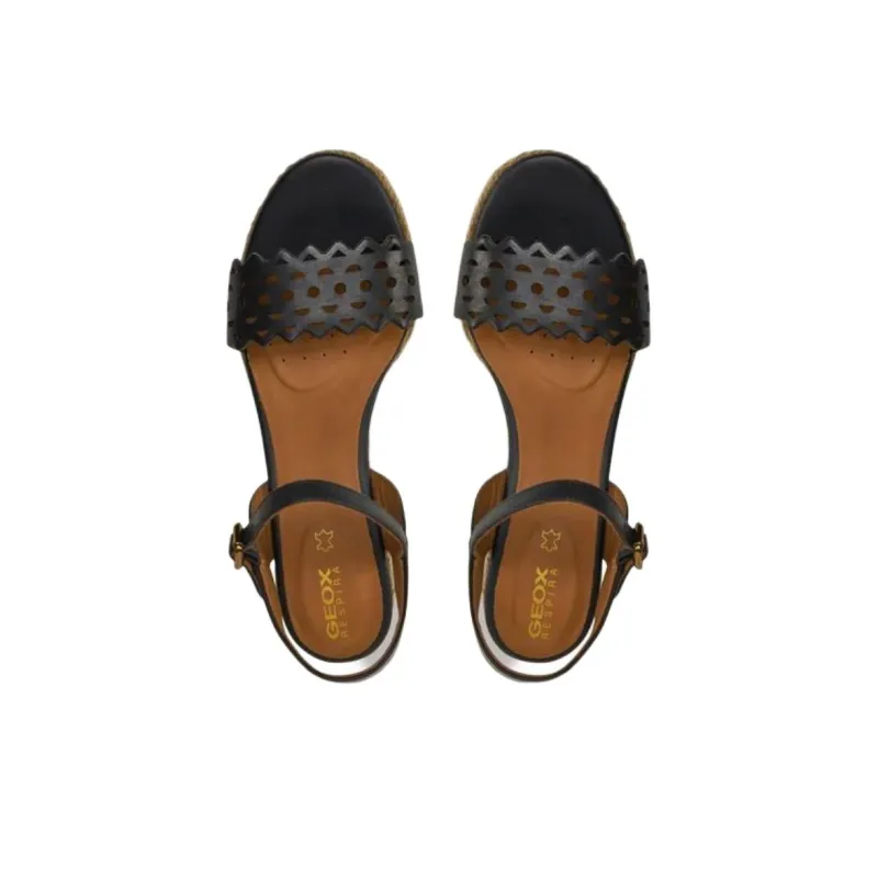 GEOX Ponza One Strap Sandals 7.5cm Women's Black-4