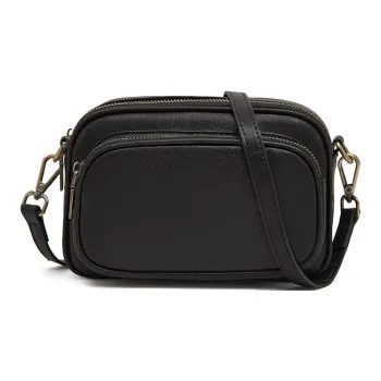 Old Man's Head Top Grain Cow Leather Crossbody Bag Women's Black/Coffee/Red/Brown