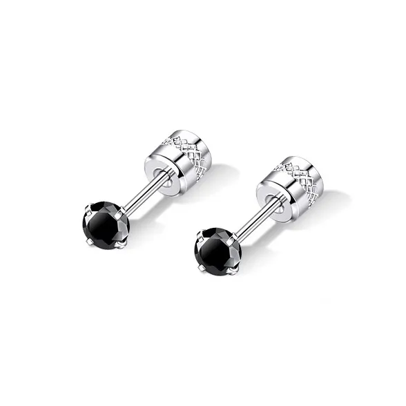 LNIEER Medical Titanium Steel Zirconia Stud Earrings Men's-6