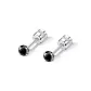 3mm Black Zircon Stud Earrings, 1 Pair[Surgical Grade Titanium Steel]