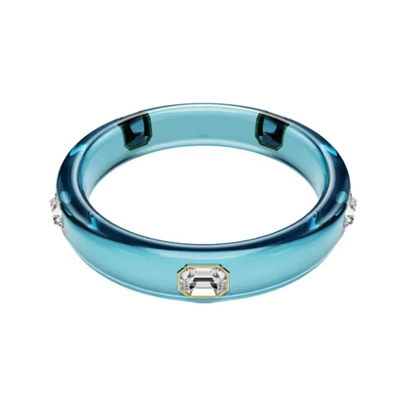 Swarovski Crystal, Gold Plated, Resin Bangles Women's Blue-0