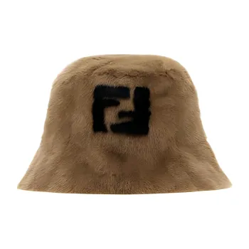 FENDI Mink Fur Bucket Hats Women's Brown