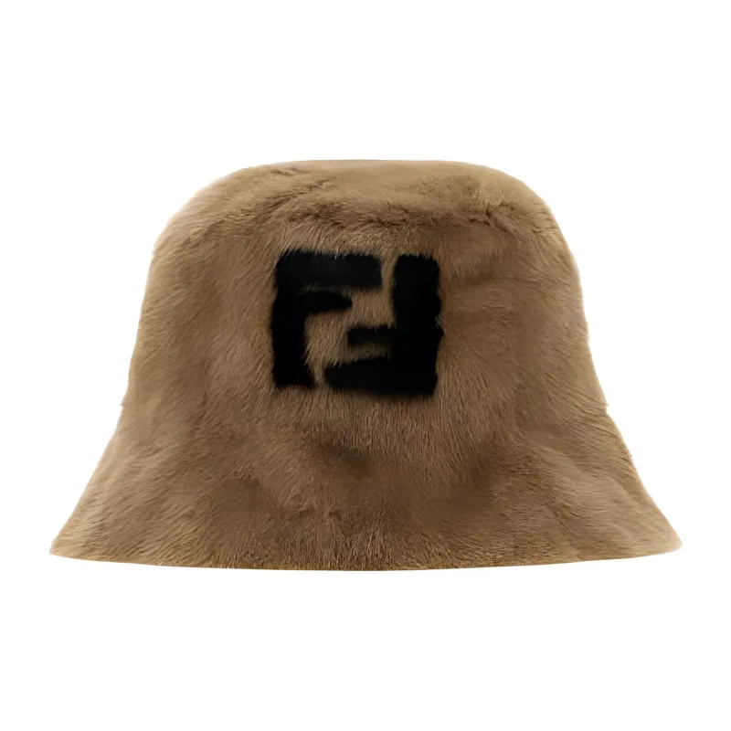FENDI Mink Fur Bucket Hats Women's Brown-0