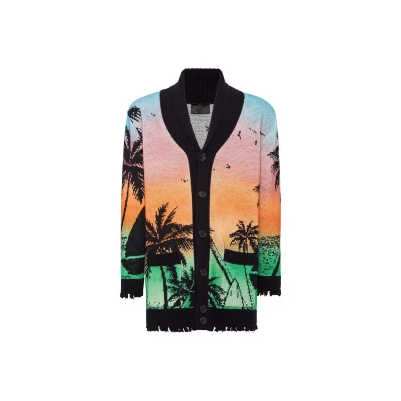 PHILIPP PLEIN Hawaii print Button up Cardigan-0