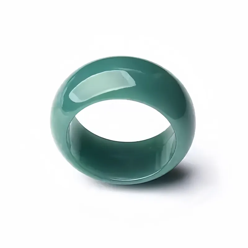 MY WORLD BEGINS AND ENDS WITH YOU Bean Type Jadeite Rings Unisex-3