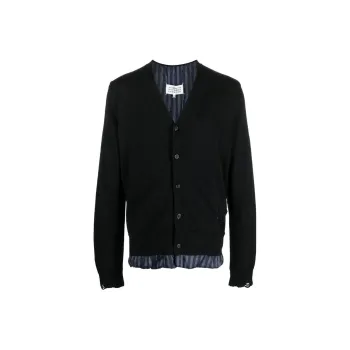 Maison Margiela Distressed Effect V Neck Buttoned Cardigan