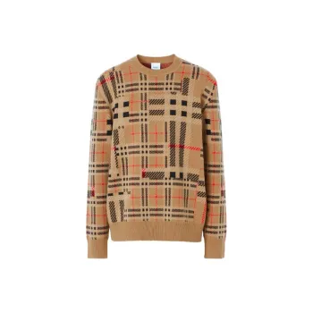 Burberry Cashmere Sweaters Men Khaki
