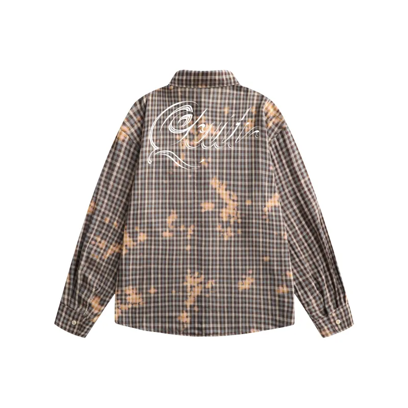 JCUI Shirt Unisex Thick Coffee Plaid-5